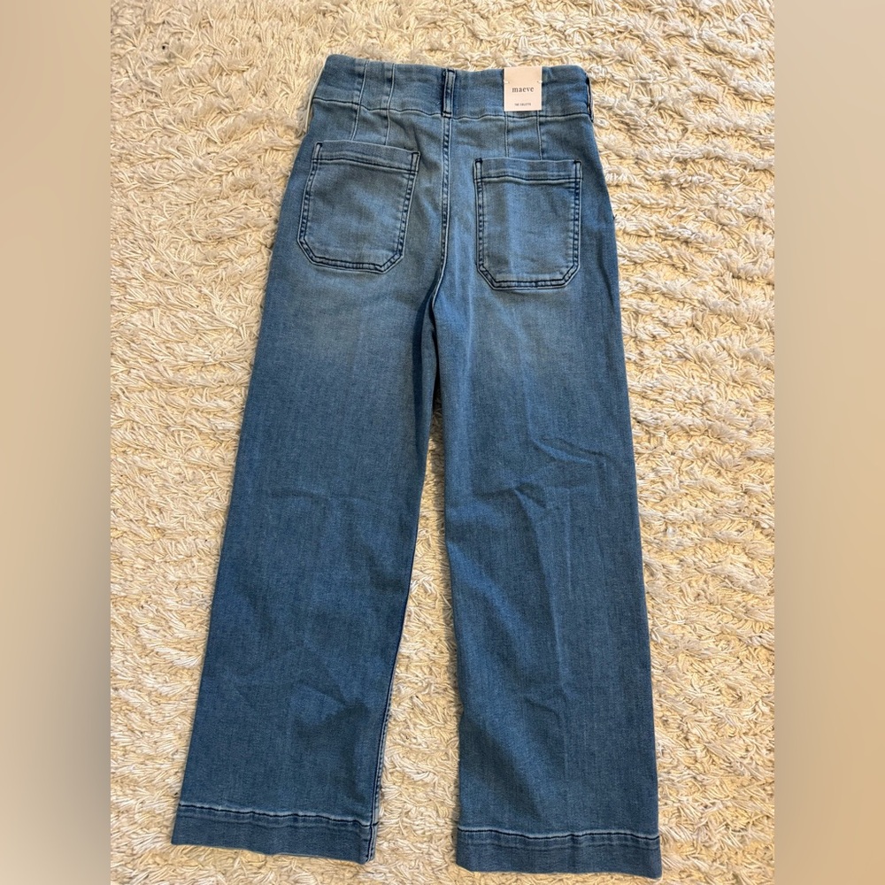 NWT The Colette Crop High-Rise Wide-Leg Jeans by Maeve, Size 26 - Picture 6 of 9